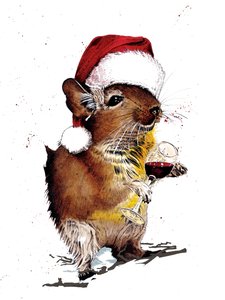 Degu de Navidad en Blanco, 2020