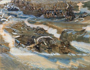 Ilustración para el cuento de hadas del Zar Saltán de A. Pushkin, 1901 de Mikhail Aleksandrovich Vrubel
