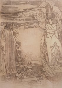 Ilustración para el poema Profeta de A. Pushkin, 1905 de Mikhail Aleksandrovich Vrubel