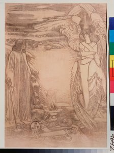 Ilustración para el poema Prophete de Alexandre Pouchkine (1799-1837) (ilustración para el poema Prophet de A Pushkin) - Dibujo de Mikhail Alexandrovich Vrubel (Vrubel) (1856-1910), sanguina sobre papel de Mikhail Aleksandrovich Vrubel