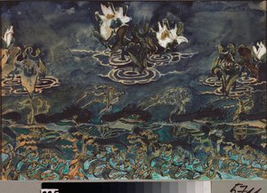 Nenuphars (nympheas) (nenúfares) - Obra de Mikhail Alexandrovich Vrubel (Vrubel) (1856-1910), acuarela y gouache sobre papel, arte ruso de los siglos XIX y XX, art nouveau - Museo Estatal Abramtsevo Estate, Moscú de Mikhail Aleksandrovich Vrubel