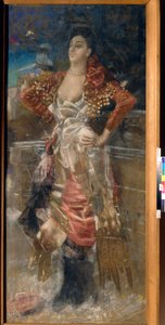 Retrato de la bailarina y actriz Caroline (Carolina) Otero, conocida como La Belle Otero (1868-1965). Cortesana de la Belle Epoque. Obra de Mikhail Alexandrovich Vrubel (Vrubel) (1856-1910), pastel sobre lienzo de Mikhail Aleksandrovich Vrubel