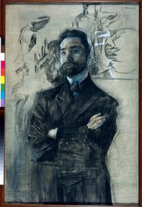 Retrato del poeta Valeri Iakovlevitch Brioussov (1873-1924) - Obra de Mikhail Alexandrovich Vrubel (Vroubel) (1856-1910) de Mikhail Aleksandrovich Vrubel