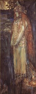 Cantante Nadezhda Zabela-Vrubel como la Princesa Volkhova en la ópera Sadko de N. Rimsky-Korsakov, 1898 de Mikhail Aleksandrovich Vrubel