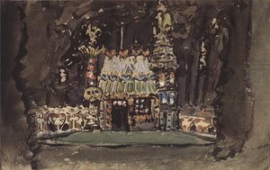 Diseño de escenario para la ópera Hansel y Gretel de E. Humperdinck, 1895