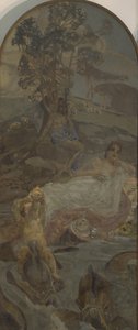 Venus, Amor y Paris, panel central del tríptico El juicio de Paris