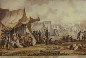 Pedro I en el río Prut, 1804 de Mikhail Matveevich Ivanov