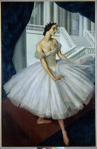 Portrait de la ballerine Anna Pavlova (1881-1931) (La bailarina Anna Pavlova) - Peinture de Alexandre Evguenievitch Jacovieff (Alexander Yevgenyevich Yakovlev o Iacovieff) (1887-1938), huile sur toile (190x121,5 cm)