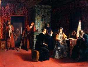 Marina Mniszech con su padre bajo arresto, 1883 de Mikhail Petrovich Klodt