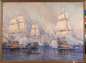 La Batalla Naval de Navarin, 20 de octubre de 1827 entre la flota otomana y una flota franco-anglo-rusa (Episodio de la Guerra Ruso-Turca de 1828-1829 y de la Guerra de Independencia Griega o Revolución Griega de 1821-1830) - (La Batalla Naval de Na