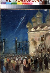 Maitines de Pascua. Obra de Mikhail Vasilyevich Nesterov (1862-1942), óleo sobre tabla. Arte ruso, simbolismo. Estado V. Museo de Arte Surikov, Krasnoyarsk (Rusia) de Mikhail Vasilievich Nesterov