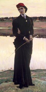Retrato de Olga Nesterova o, Mujer con traje de montar, 1906