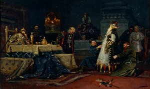 Abrigo de tontos. Boyar Druzhina Andreyevich Morozov ante Iván el Terrible, 1885