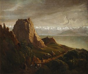 Paisaje caucásico con camellos, 1837-1838 de Mikhail Yuryevich Lermontov
