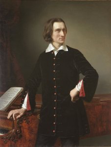 Retrato de Franz Liszt (1811-1886), compositor y pianista húngaro - Retrato de Franz Liszt - Pintura de Miklos Barabas (1810-1898) 1847 Museo Nacional Húngaro, Budapest