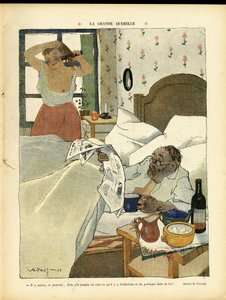Ilustración de Miklos Vadasz (1884-1927) en Lectura de Miklós Vadász