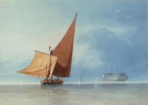 Embarcaciones en la entrada del Medway, Kent de Miles Edmund Cotman