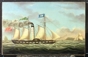 El paquete de vapor "Saint Patrick" en la ruta de Liverpool a Dublín, 1827 de Miles Walters