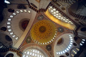 Interior de la Mezquita de Suleymaniye de Mimar Sinan