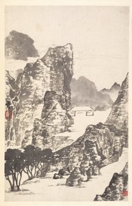 Paisaje después de Mi Fu, 1788 de Min Zhen
