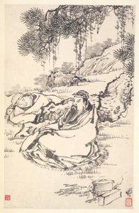 Lu Tong y sirviente, 1788 de Min Zhen