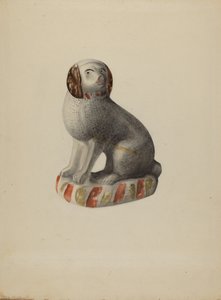 Figura de perro alemán de Pensilvania, c. 1937 de Mina Lowry