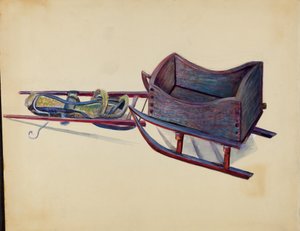 Trineo de juguete, c. 1936 de Mina Lowry