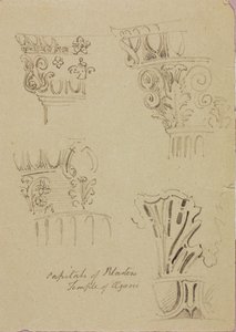 Templo de Azani, capiteles de pilastras de Miner Kilbourne Kellogg