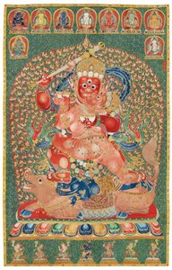 Thangka imperial de seda bordada de Ming Dynasty Chinese School