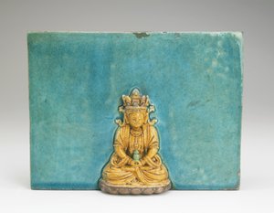 Azulejo con figura del Buda Amitabha