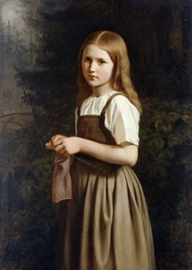 Niña tejiendo, 1854 de Minna Heeren