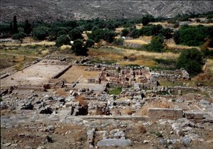 Civilización minoica: vista de las ruinas del palacio de Zakros construido alrededor de 1700-1650 a.C. Creta
