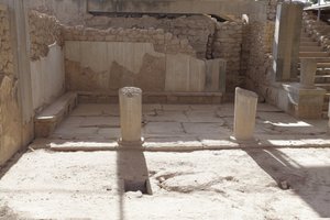 Sitio arqueológico minoico de Phaistos. El megaron de la reina (es decir, los apartamentos de la reina). El más al sur de los 