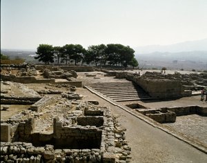 Vista de las ruinas de Phaistos, 2700-1200 a.C. de Minoan