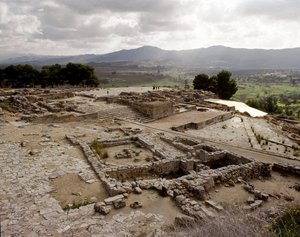 Vista de las ruinas de Phaistos, 2700-1200 a.C.