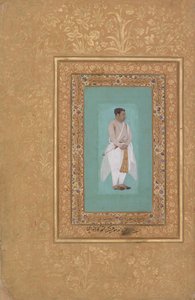 recto: Retrato de Raja Suraj Singh Rathor, verso: Página de caligrafía..., recto: finales del siglo XVI