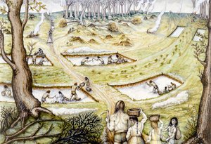 Cavando zanjas de defensa, c. siglo V a.C., c.1990-2010 de Miranda Schofield