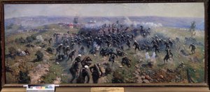 Guerra Ruso-Turca: Batalla de Gorni Dubnik, 24 de octubre de 1877 (Batalla de Gorni Dubnik el 24 de octubre de 1877). Pintura de Mitrofan Borisovich Grekov (1882-1934), óleo sobre lienzo de Mitrofan Borisovic Grekov