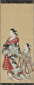 Yujo y su aprendiz kamuro de Miyagawa Choki