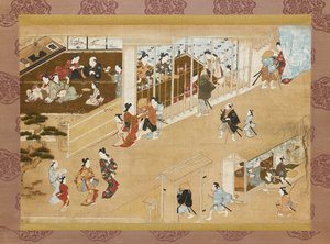 Barrio de placer de Yoshiwara, c.1670-c.1685 de Miyagawa Chōshun