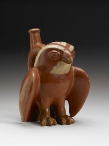 Vasija de halcón, 200-450 d.C. (barro con engobe) de Moche Moche