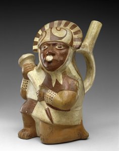 Vasija con Efigie de Guerrero Arrodillado de Moche Moche