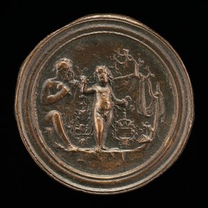 Un escultor tallando una estatua de Cupido, finales del siglo XV - principios del siglo XVI de Moderno