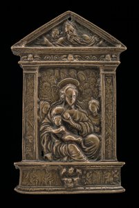 Madonna y Niño con Santos de Moderno