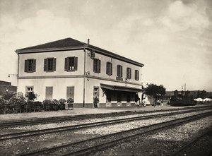 Construyendo un Imperio en la era fascista: estación de tren de Asmara, 09/05/1936 (foto en b/n) de Modestino Baldinetti