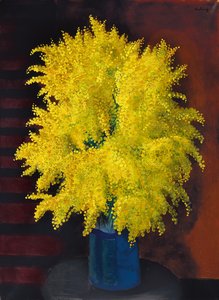 Ramo de mimosas, c.1930 (óleo sobre lienzo) de Moise Kisling