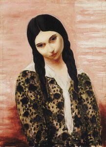 Niña sentada en esteras; Jeune Fille assis aix Nattes