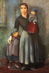 Madre con sus hijos