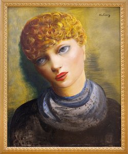 Retrato de una mujer joven. Pintura de Moise Kisling (1891-1953), pintor de origen polaco, óleo sobre lienzo, hacia 1950. Museo de Bellas Artes de Clermont Ferrand (Clermont-Ferrand). de Moise Kisling