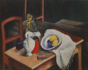 Bodegón con limones sobre fondo verde de Moise Kisling